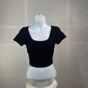 Papaya Crop Top Black Size Small
